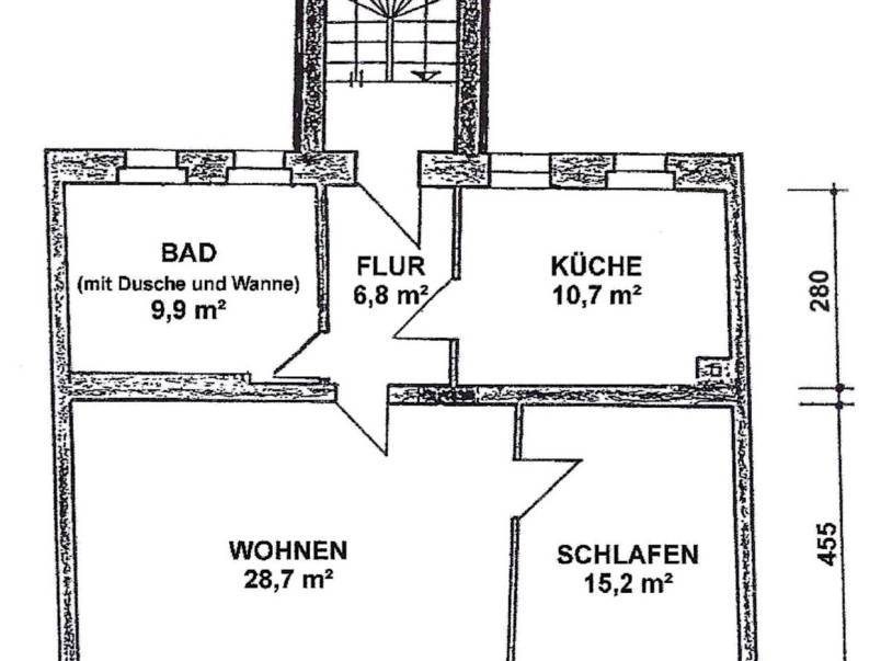 Frisch renovierte 2-Raumwohnung im 2. OG im Torgauer Stadtzentrum